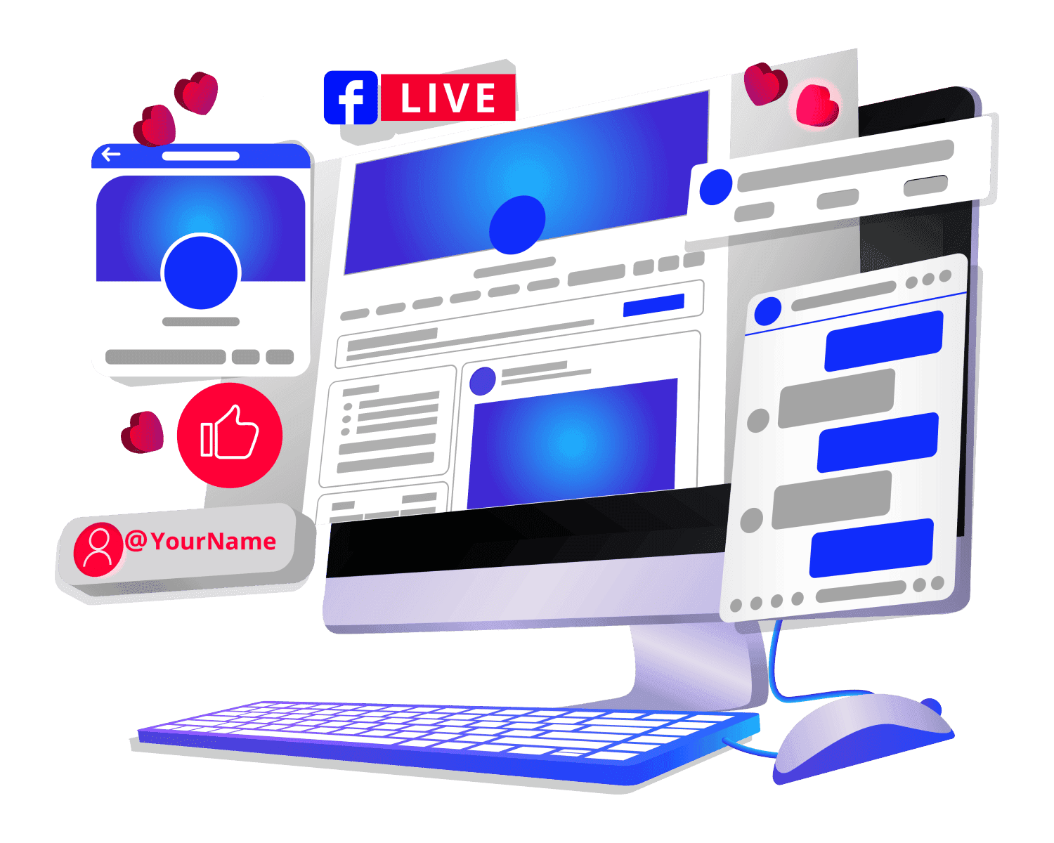 Mô phỏng quảng cáo Google Ads và Facebook Ads