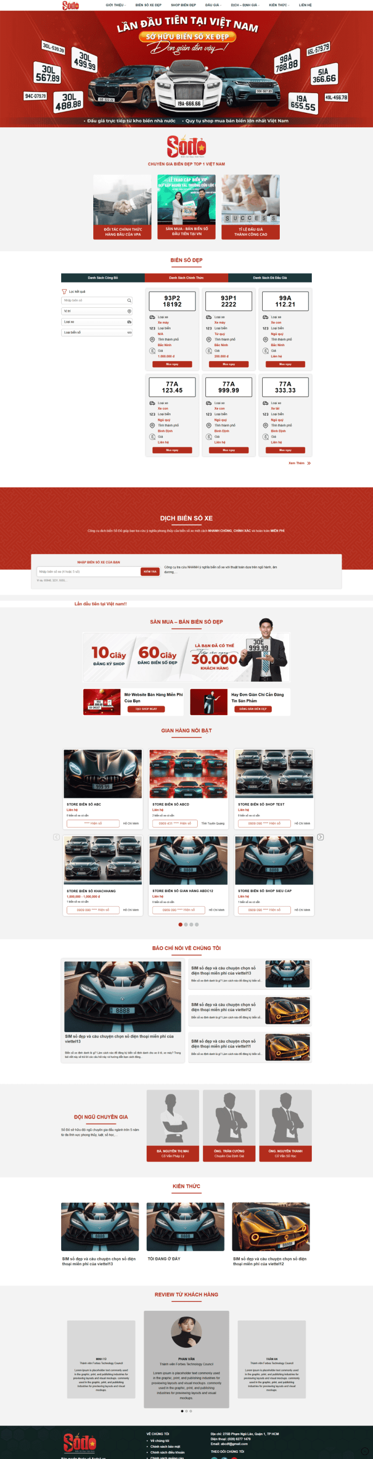 WEBSITE MUA BÁN – ĐẤU GIÁ BIỂN SỐ XE