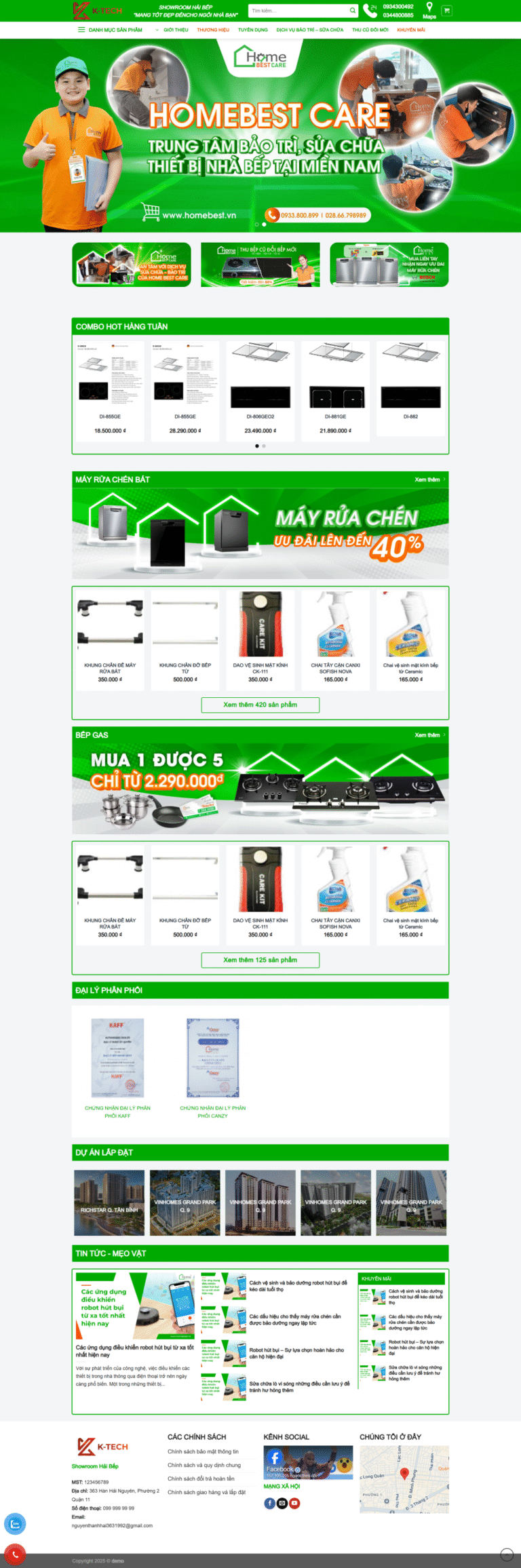 WEBSITE SHOWROOM NHÀ BẾP